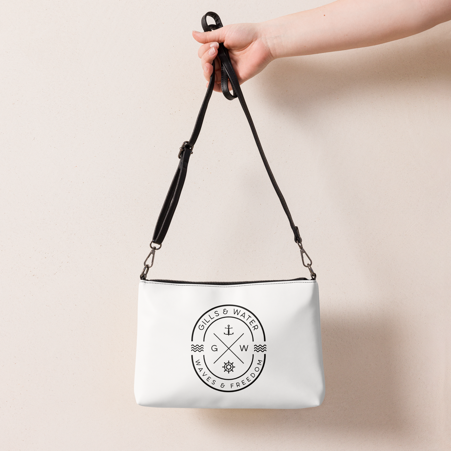 Gills & Water Everyday White Crossbody Bag – Fashionable & Functional