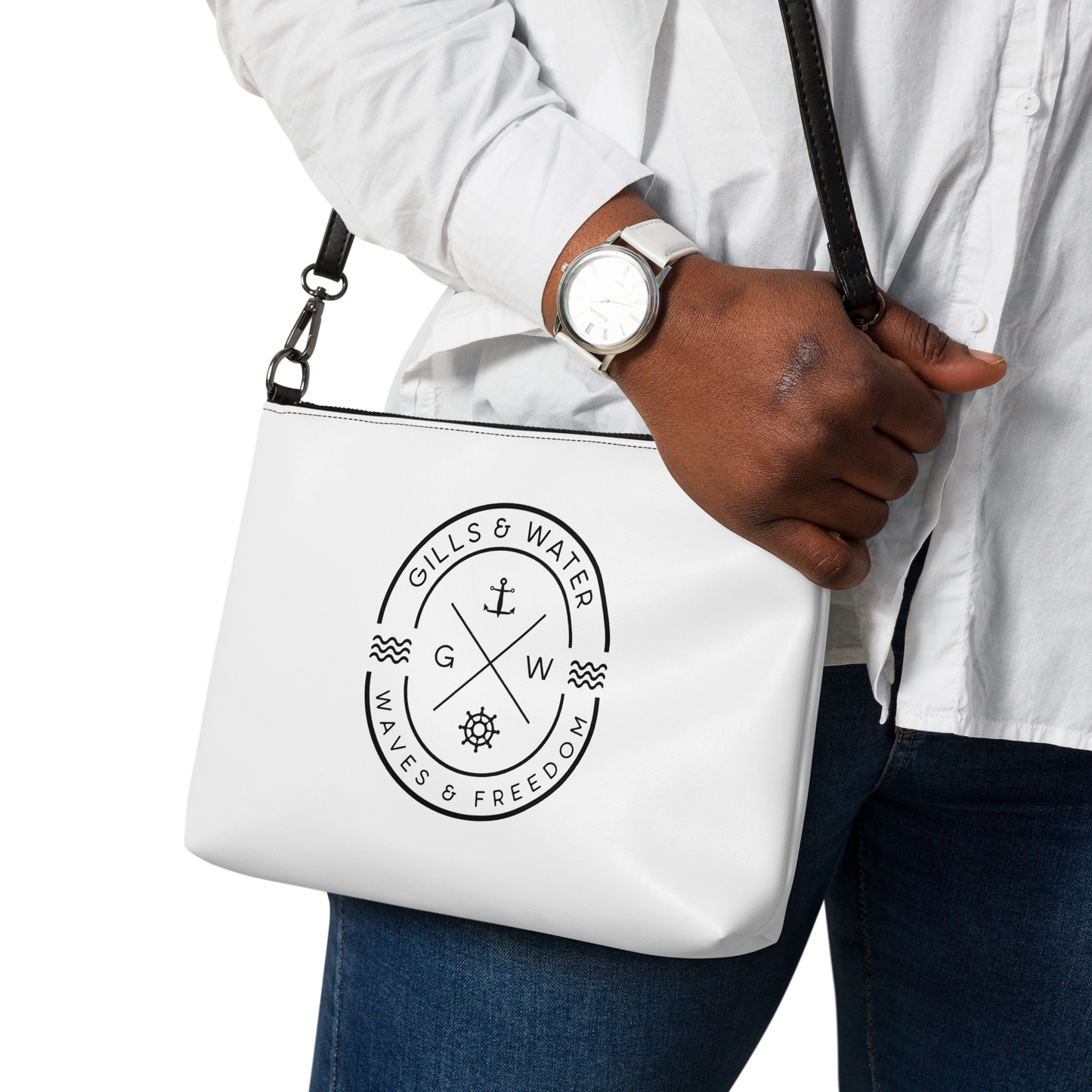 Gills & Water Everyday White Crossbody Bag – Fashionable & Functional