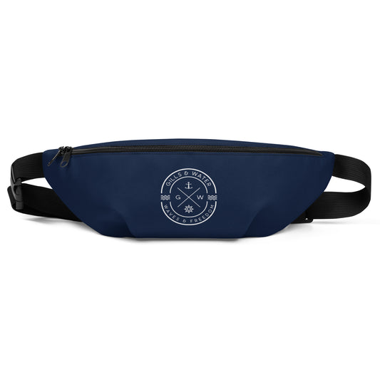 AquaSling: Gills and Water Brand Navy Fanny Pack