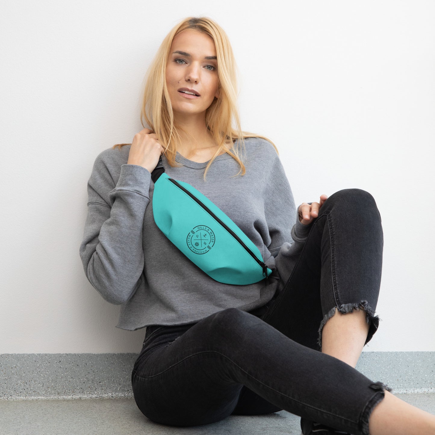 AquaSling: Gills and Water Brand Turquoise Fanny Pack