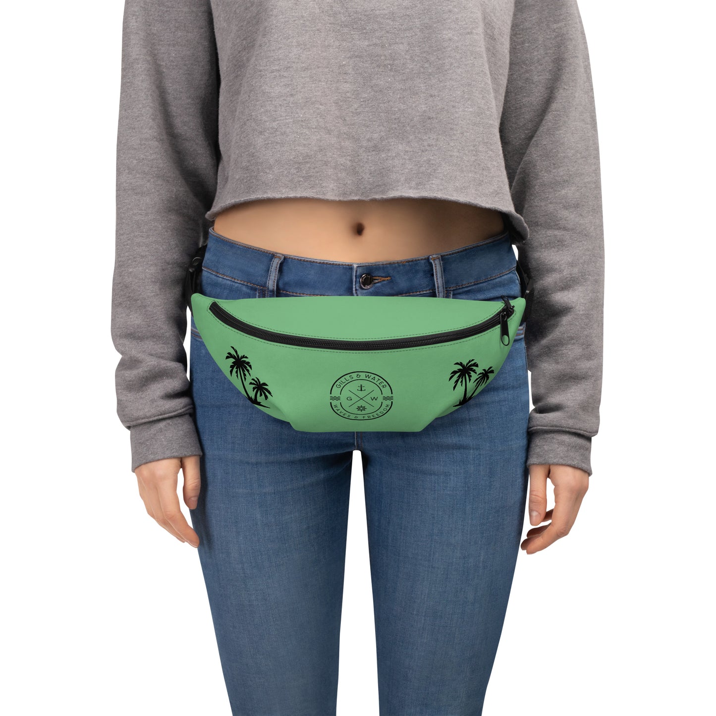 PalmTrek: Gills and Water Bayleaf Fanny Pack with Palm Trees