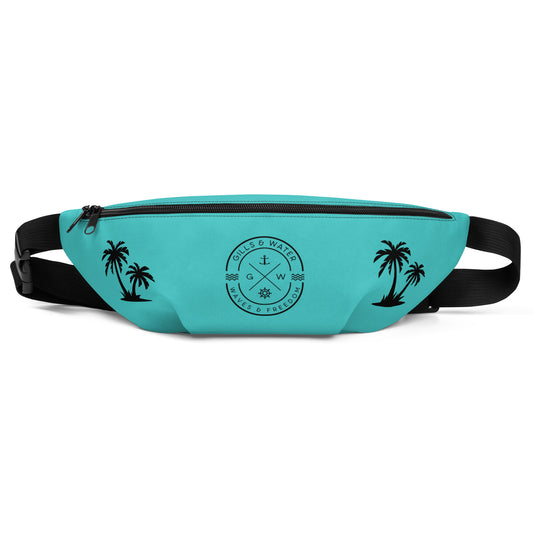 PalmTrek: Gills and Water Turquoise Fanny Pack with Palm Trees