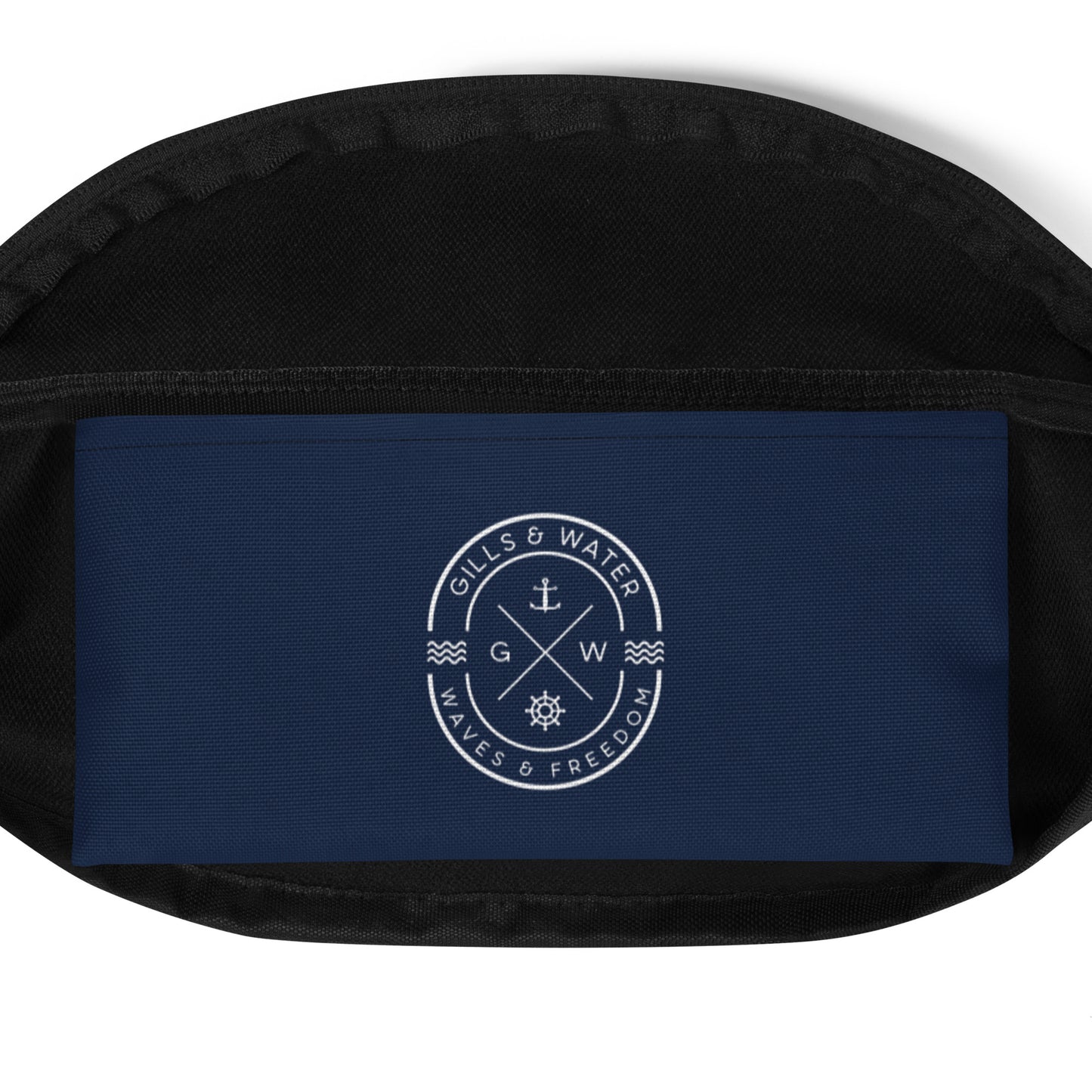 AquaSling: Gills and Water Brand Navy Fanny Pack