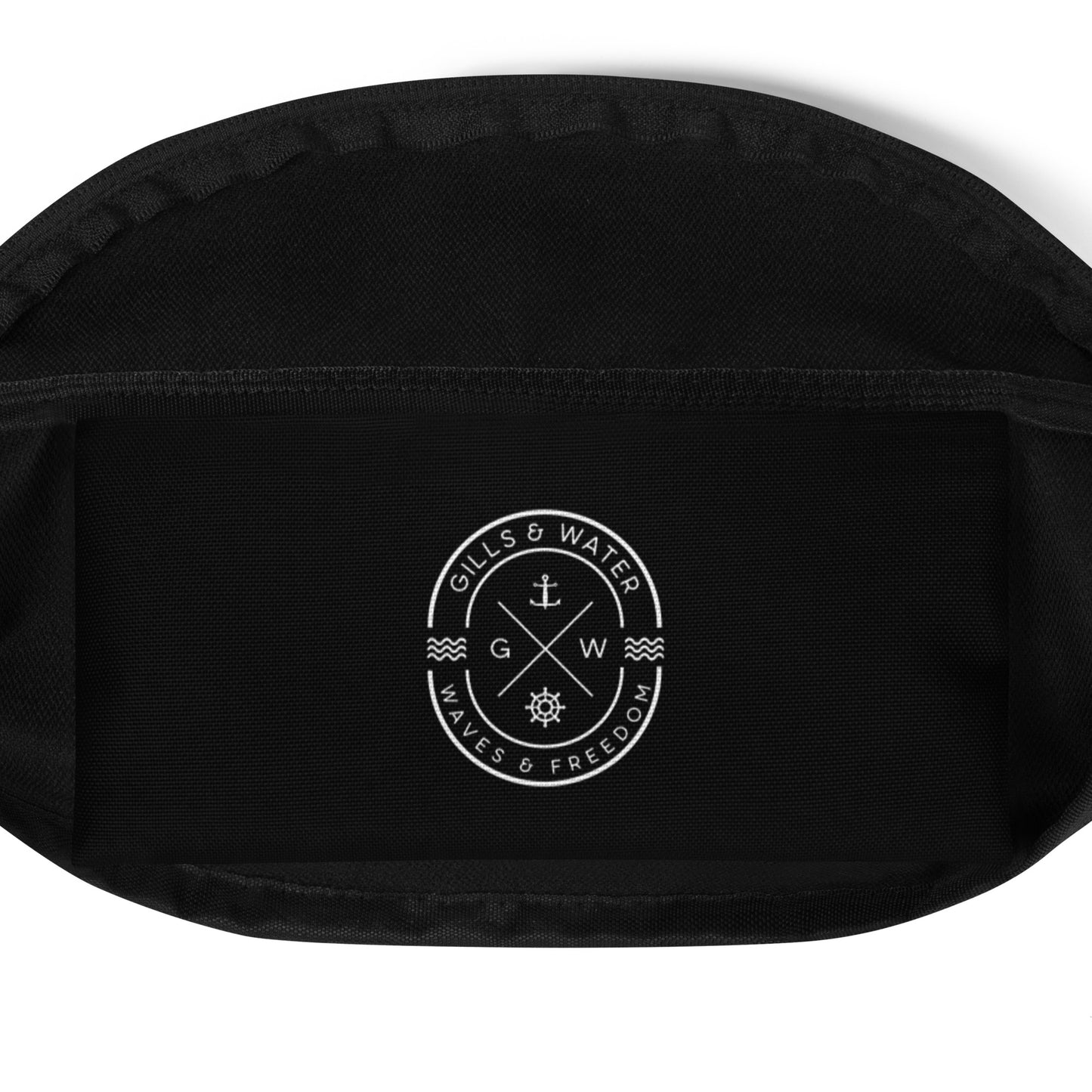 AquaSling: Gills and Water Brand Black Fanny Pack