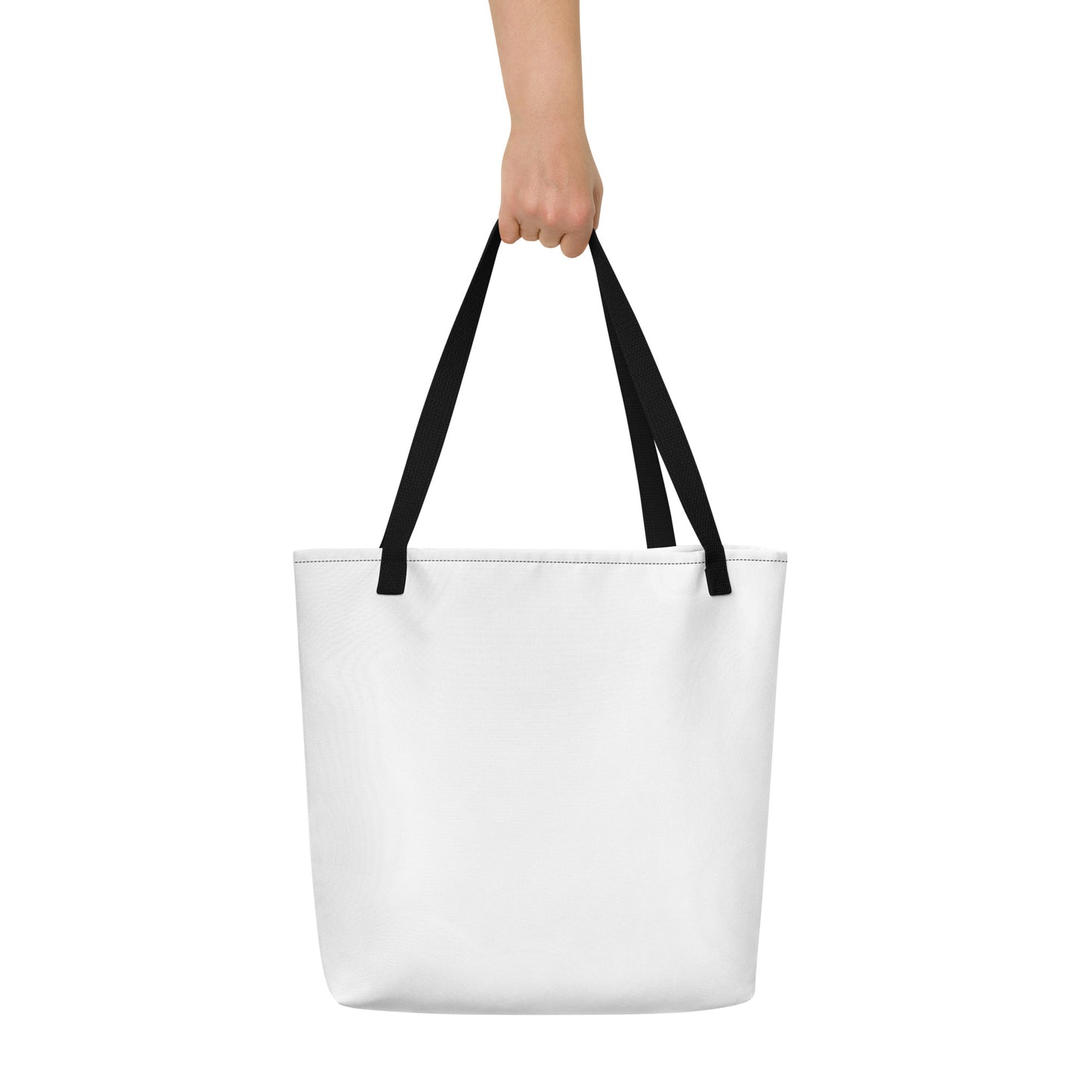 TidalTrek: Gills and Water Large White Tote Bag with Pocket