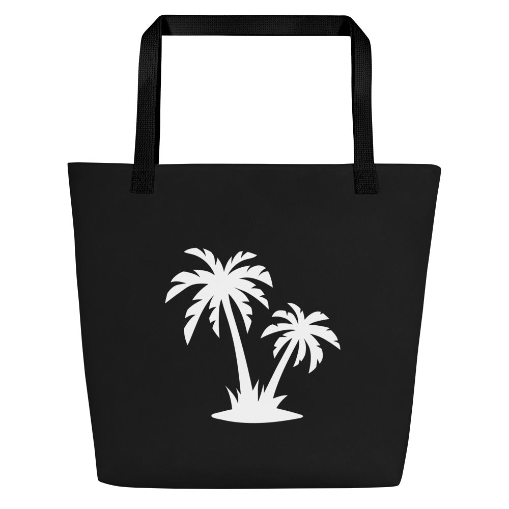 PalmSail: Gills and Water Large Black Tote Bag with Pocket