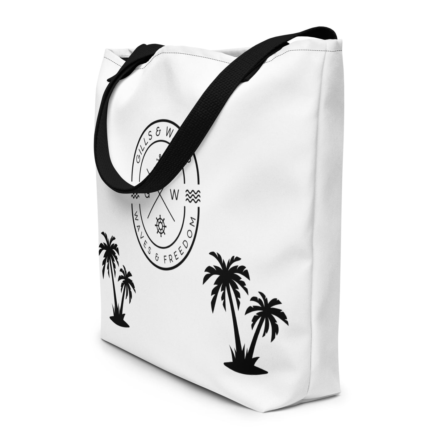 PalmSail: Gills and Water Large White Tote Bag with Pocket