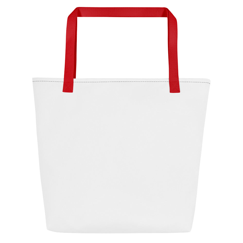 TidalTrek: Gills and Water Large White Tote Bag with Pocket