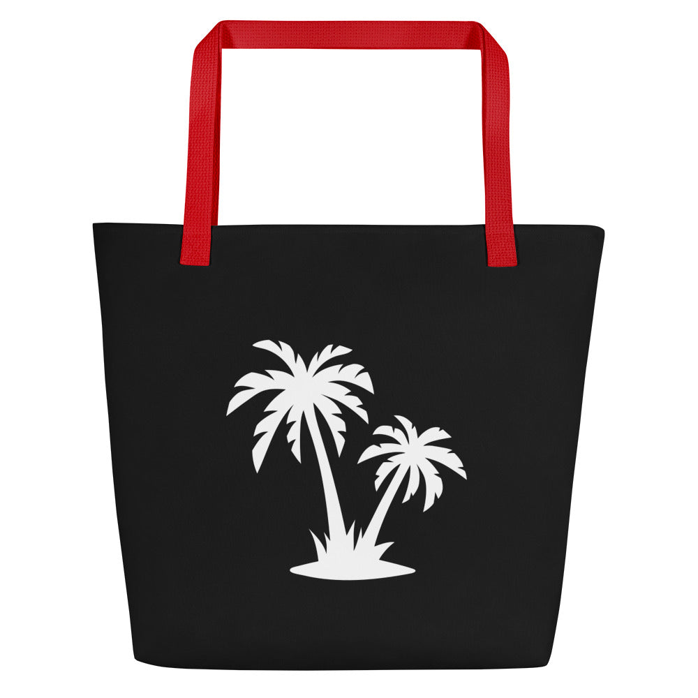 PalmSail: Gills and Water Large Black Tote Bag with Pocket