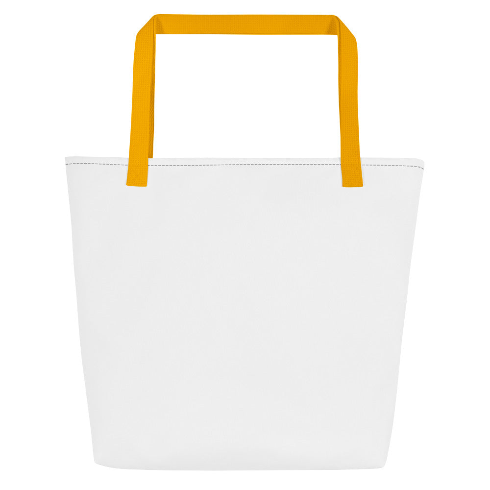 TidalTrek: Gills and Water Large White Tote Bag with Pocket