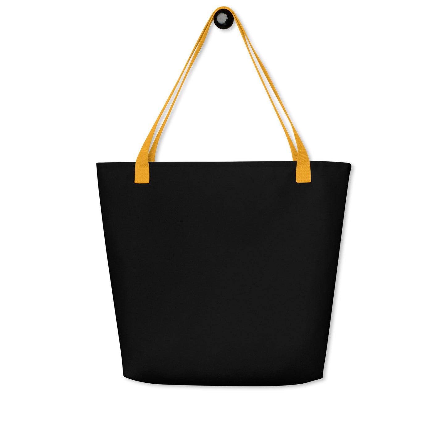 TidalTrek: Gills and Water Large Black Tote Bag with Pocket