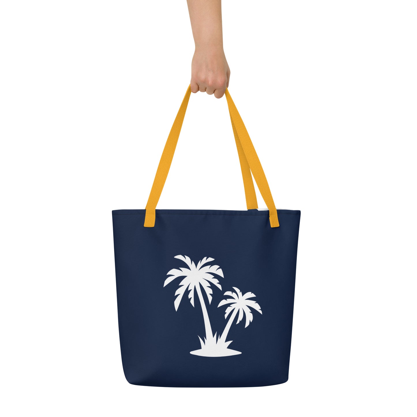 PalmSail: Gills and Water Large Navy Tote Bag with Pocket