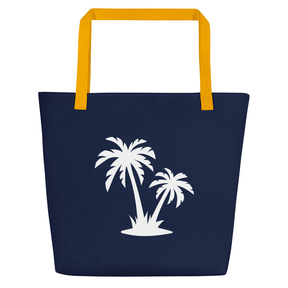 PalmSail: Gills and Water Large Navy Tote Bag with Pocket