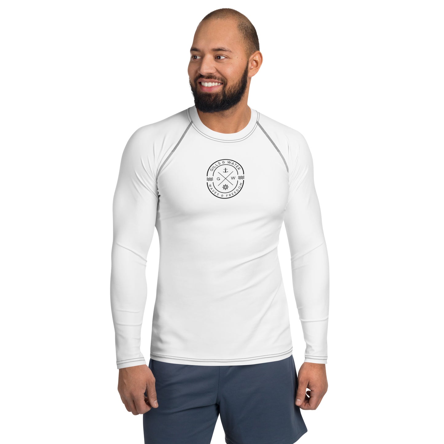 AquaGuard Men's White Performance Rash Guard