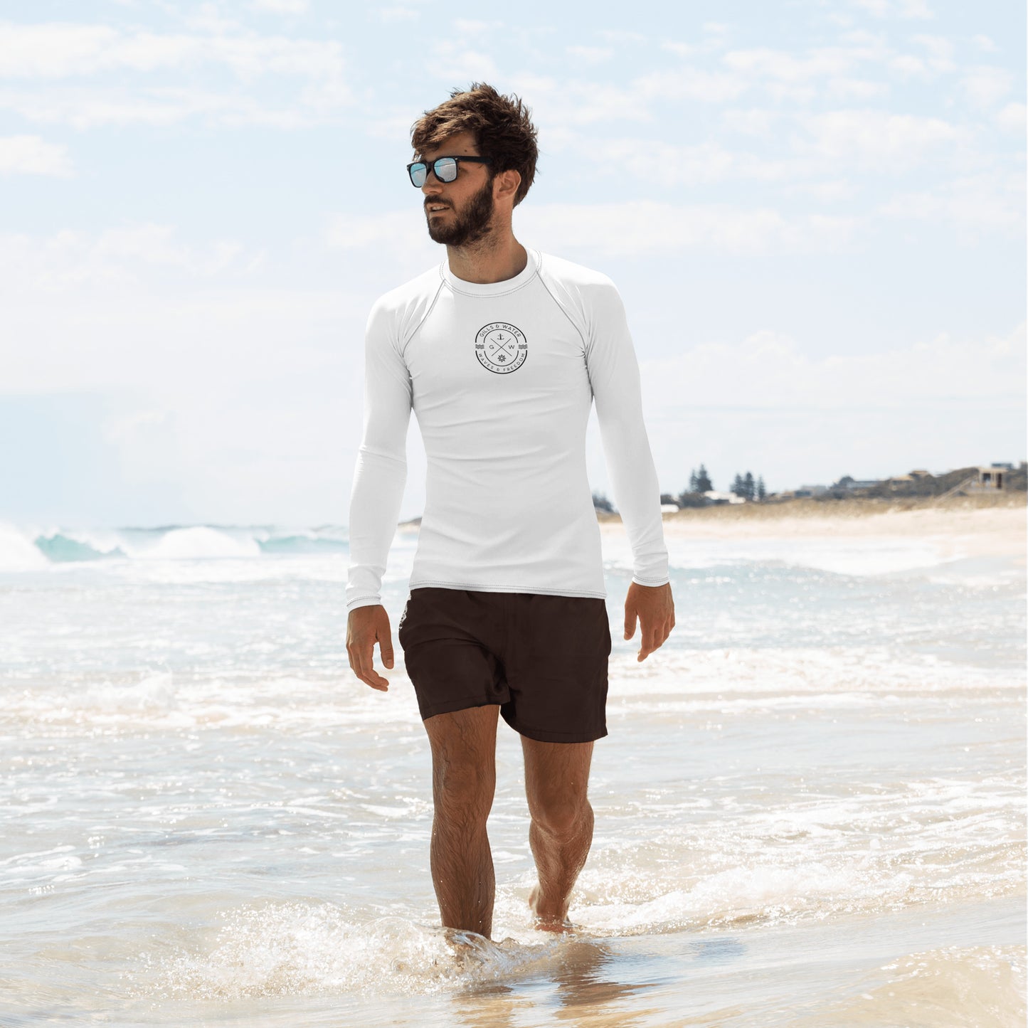 AquaGuard Men's White Performance Rash Guard