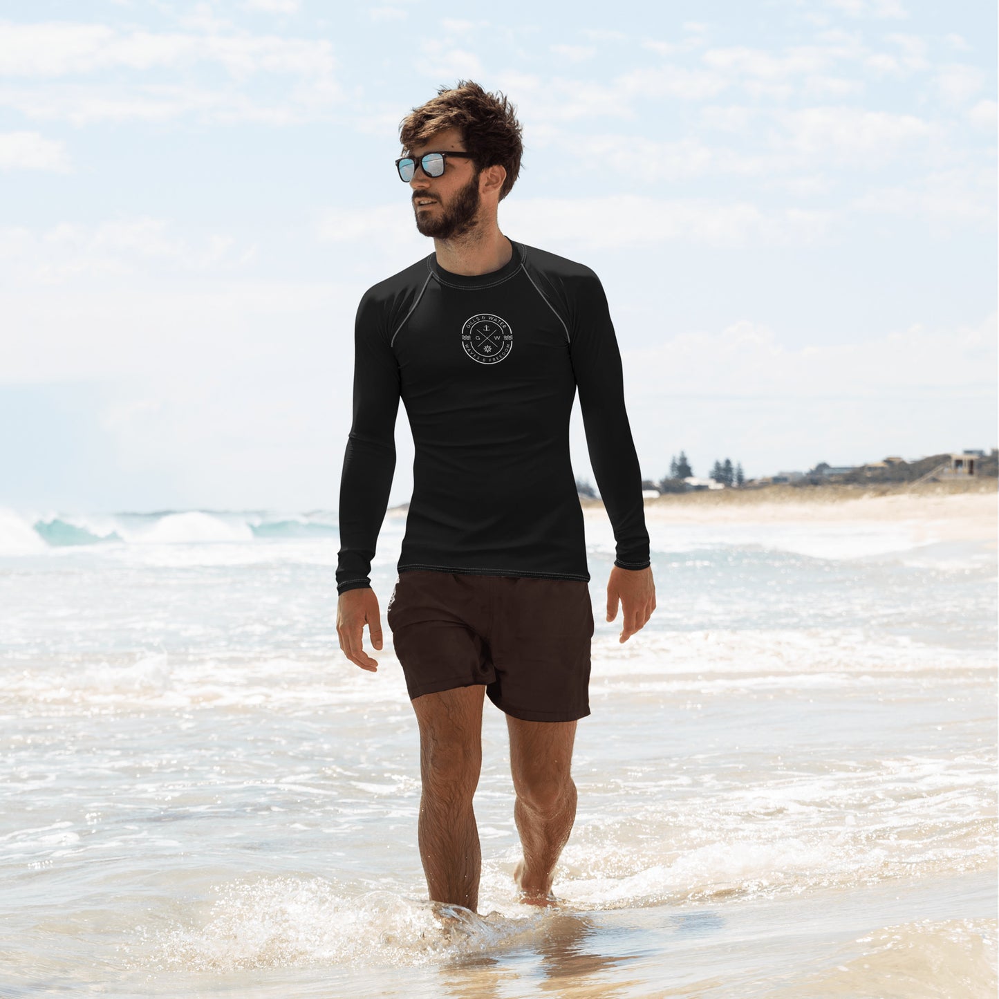 AquaGuard Men's Black Performance Rash Guard