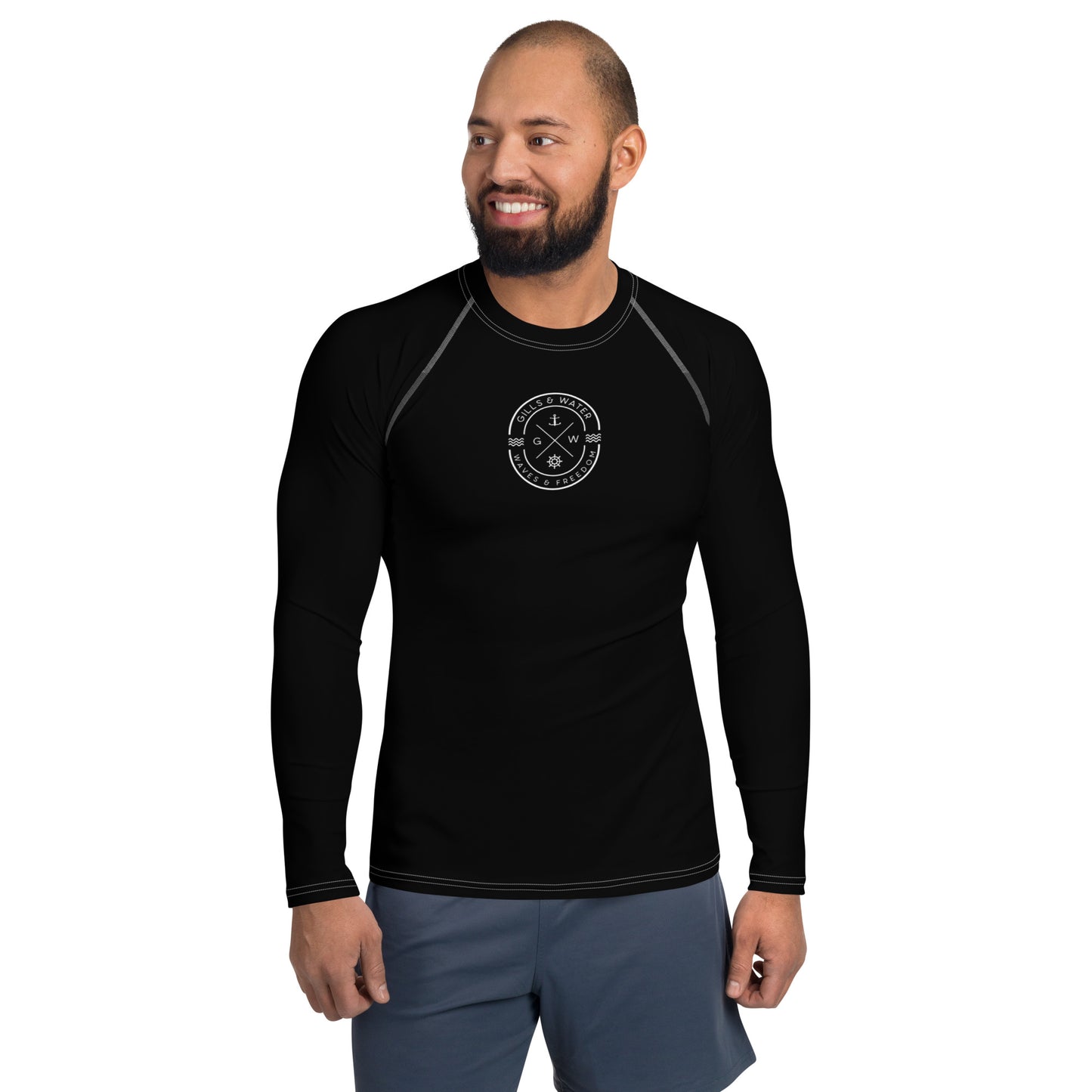 AquaGuard Men's Black Performance Rash Guard