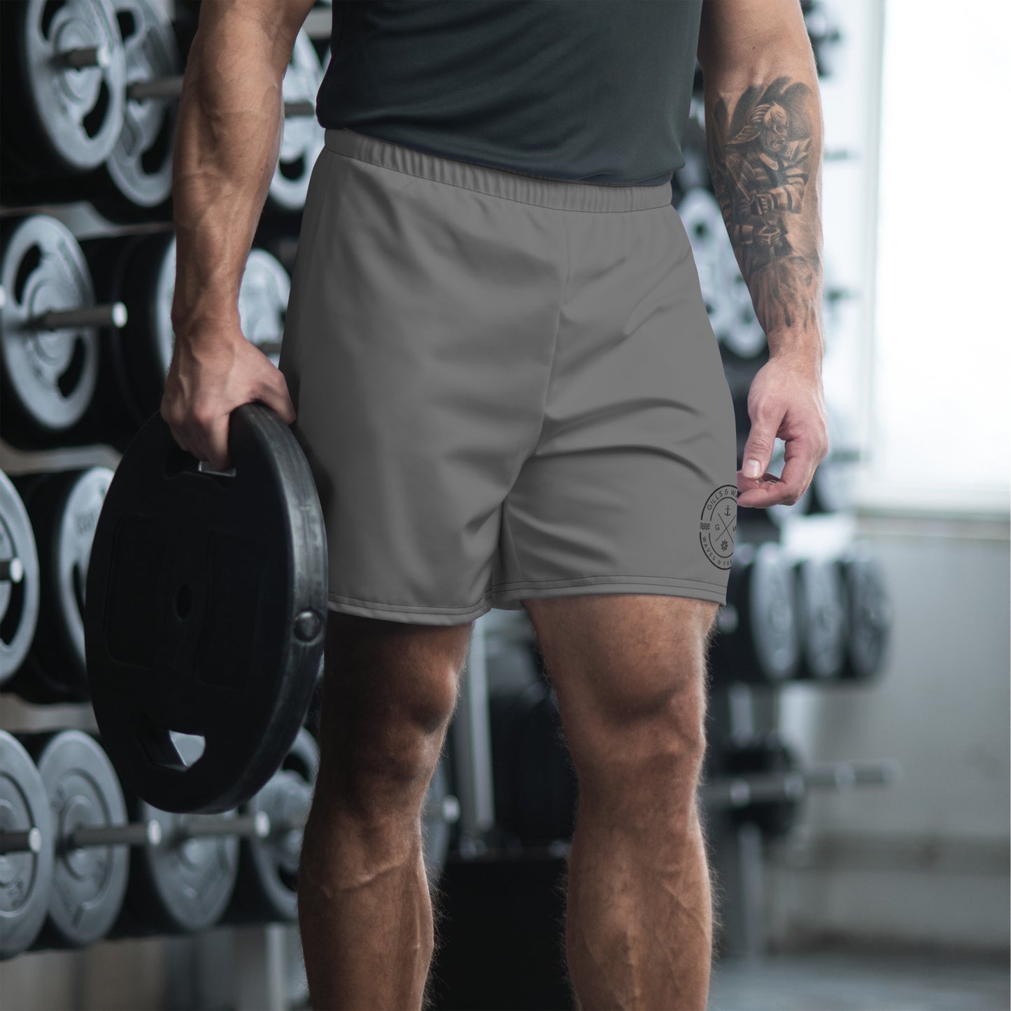 HydroFlex: Gills and Water Men's Grey Athletic Shorts