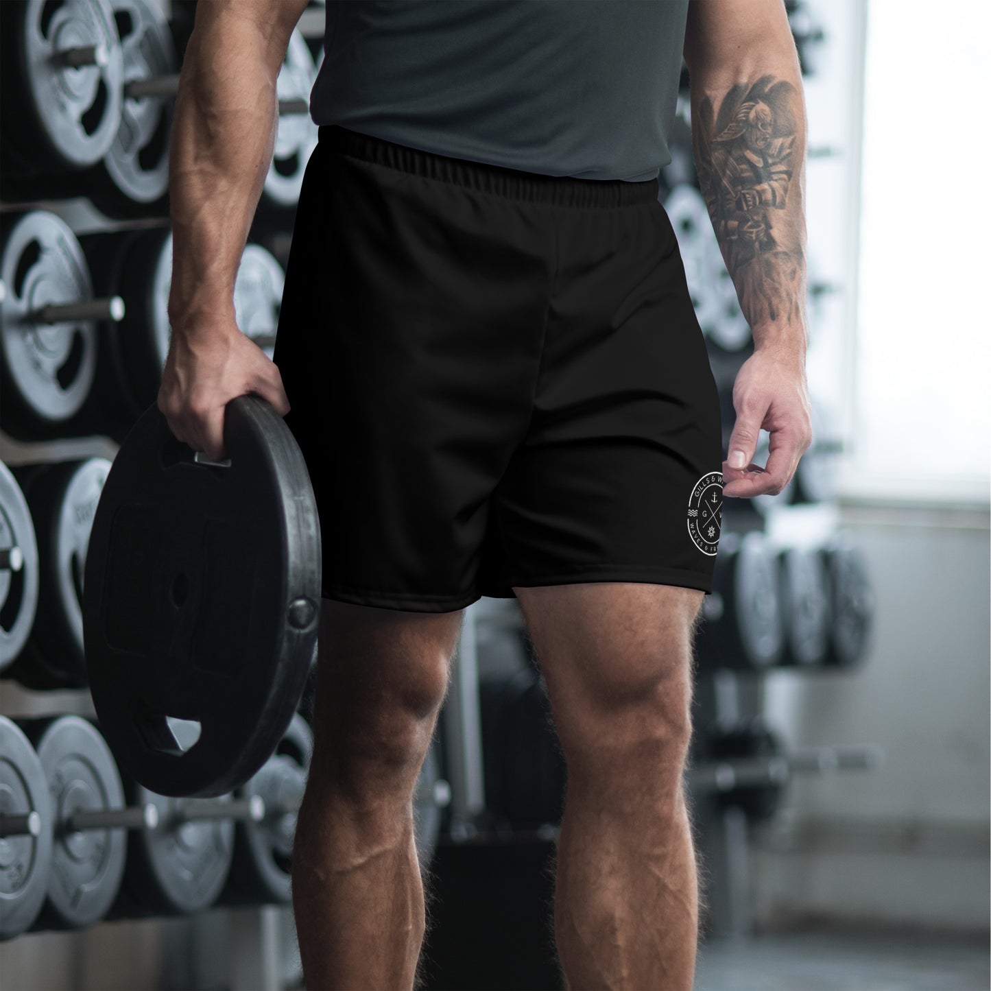 HydroFlex: Gills and Water Men's Black Athletic Shorts