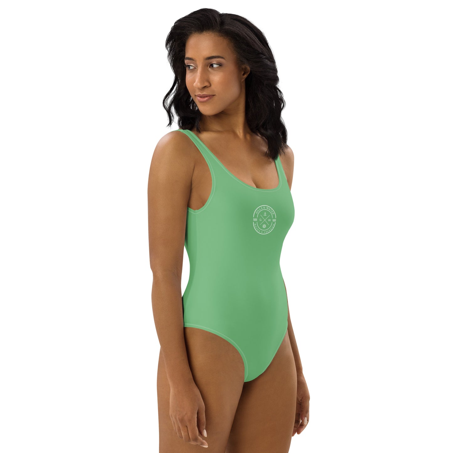 Marine Muse: Gills and Water Bayleaf One-Piece Swimsuit