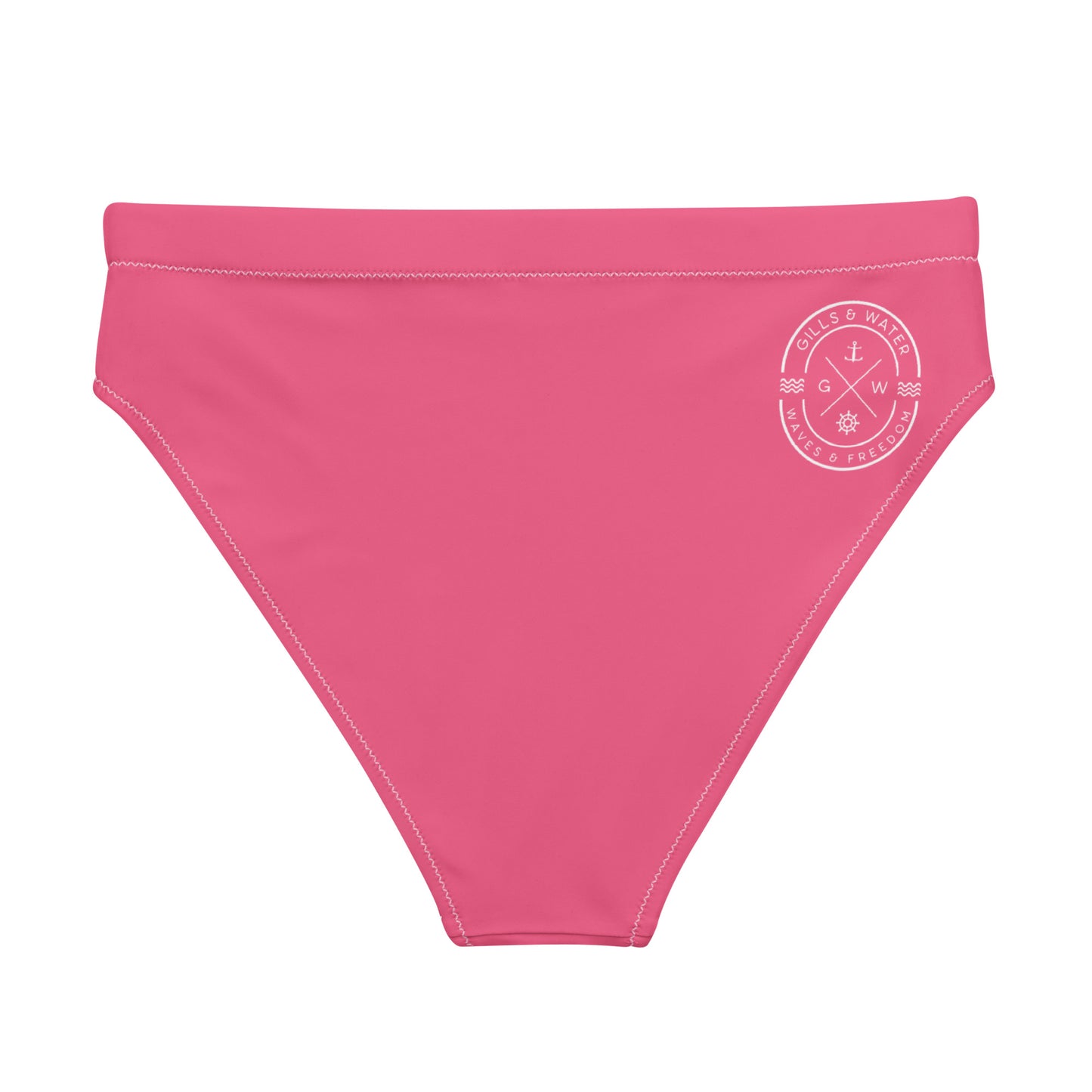 Oceanic Elegance: Gills and Water Brink Pink high-waisted bikini bottom