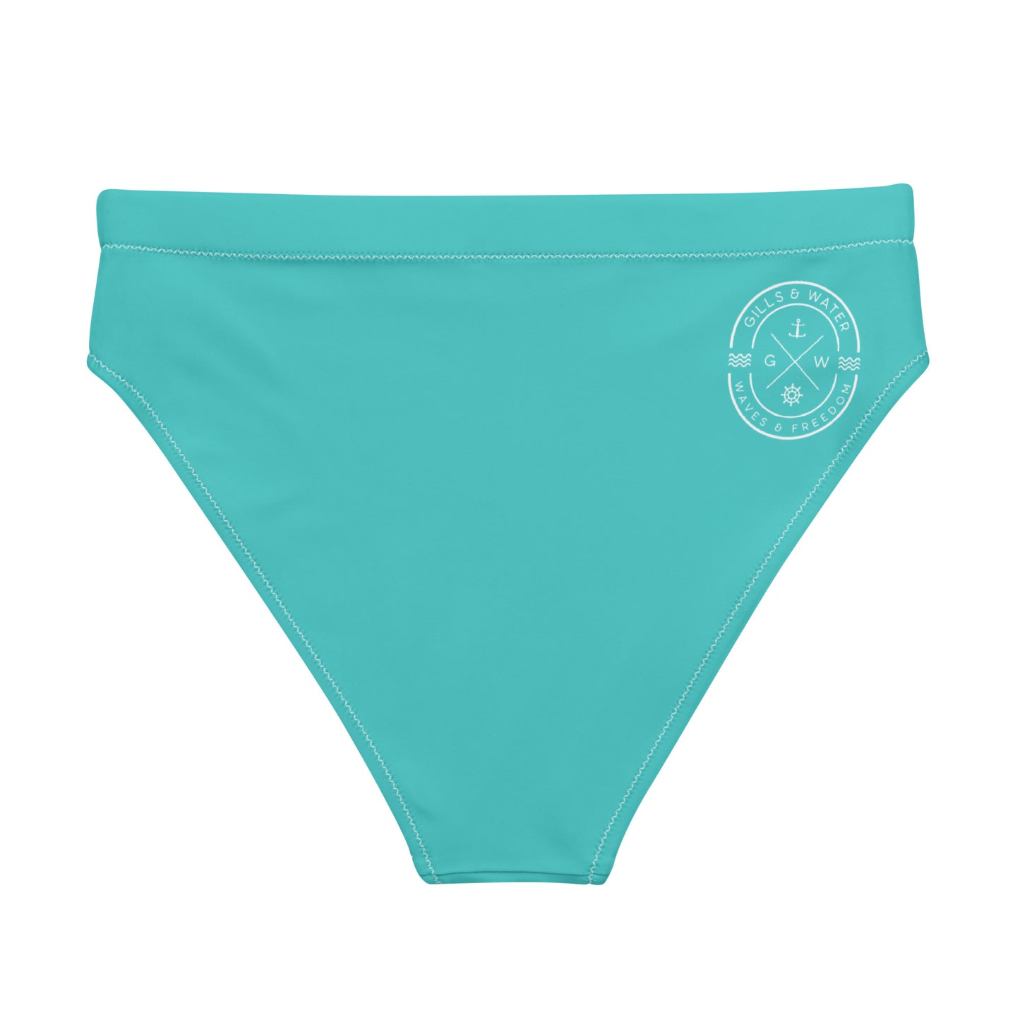 Oceanic Elegance: Gills and Water Turquoise high-waisted bikini bottom