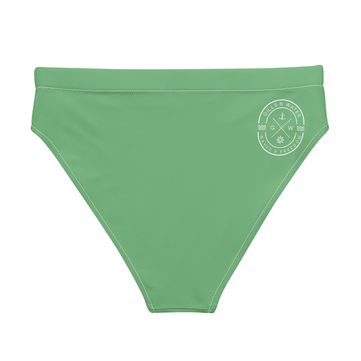 Oceanic Elegance: Gills and Water Bayleaf high-waisted bikini bottom