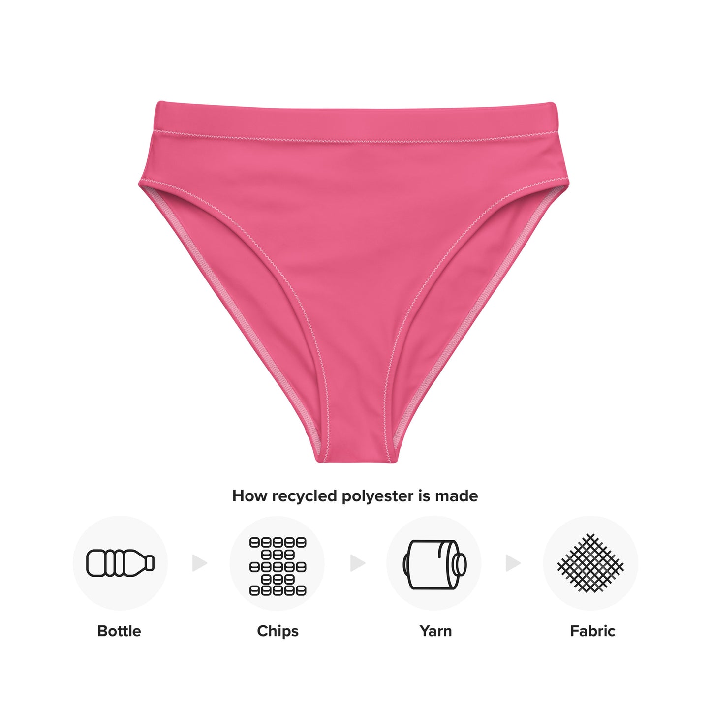 Oceanic Elegance: Gills and Water Brink Pink high-waisted bikini bottom