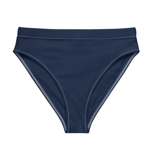 Oceanic Elegance: Gills and Water Navy high-waisted bikini bottom