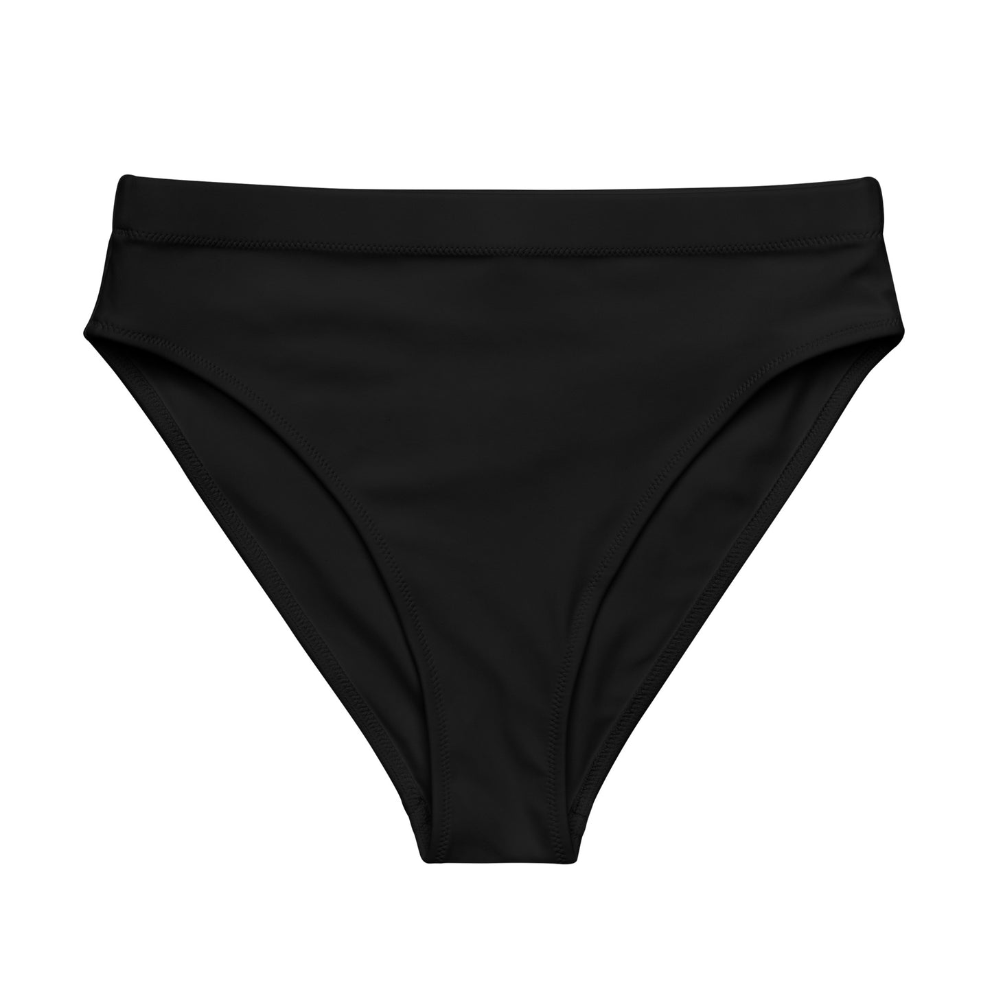 Oceanic Elegance: Gills and Water Black high-waisted bikini bottom