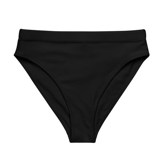Oceanic Elegance: Gills and Water Black high-waisted bikini bottom