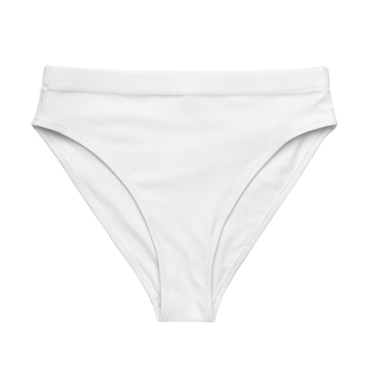 Oceanic Elegance: Gills and Water White high-waisted bikini bottom
