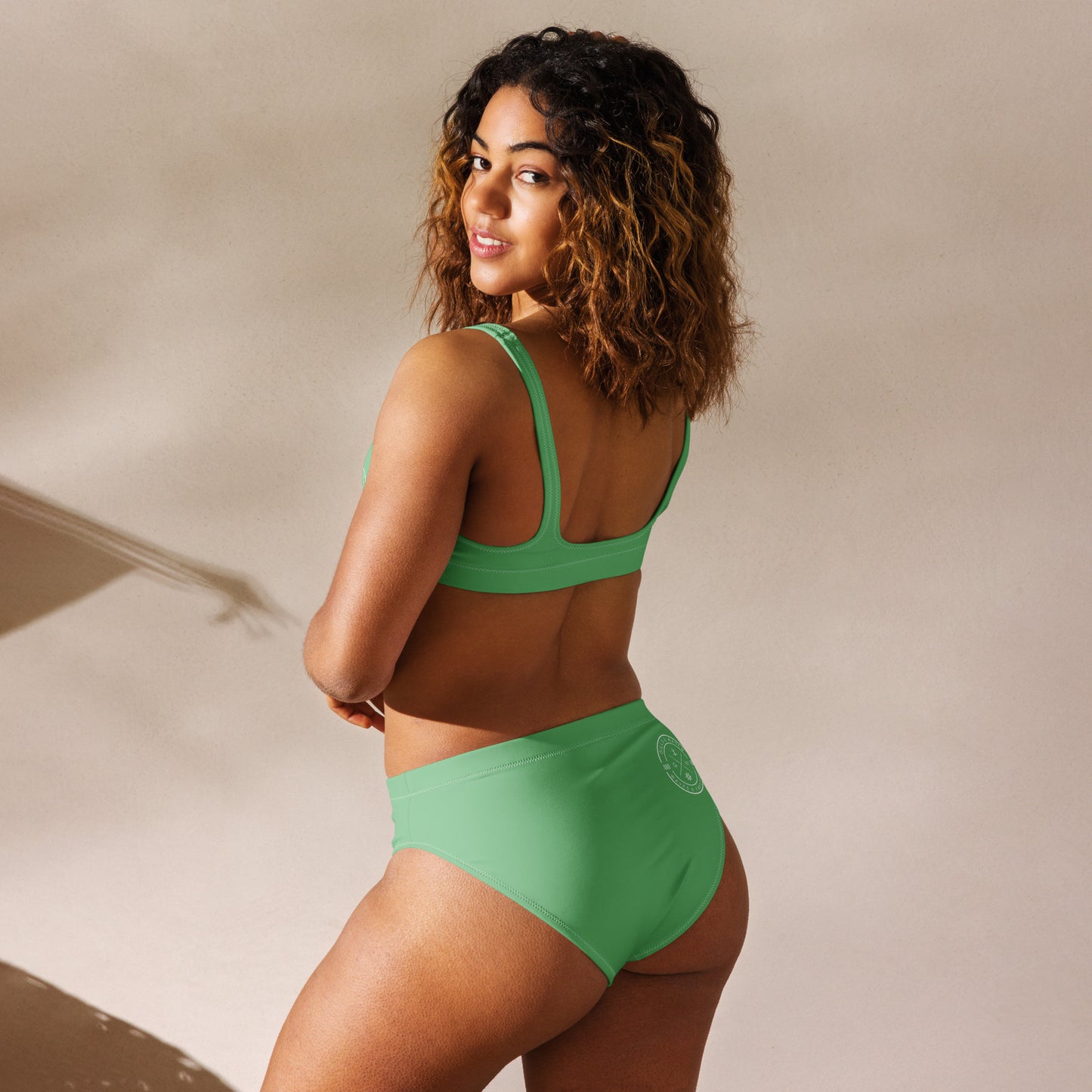 Oceanic Elegance: Gills and Water Bayleaf High-Waisted Bikini