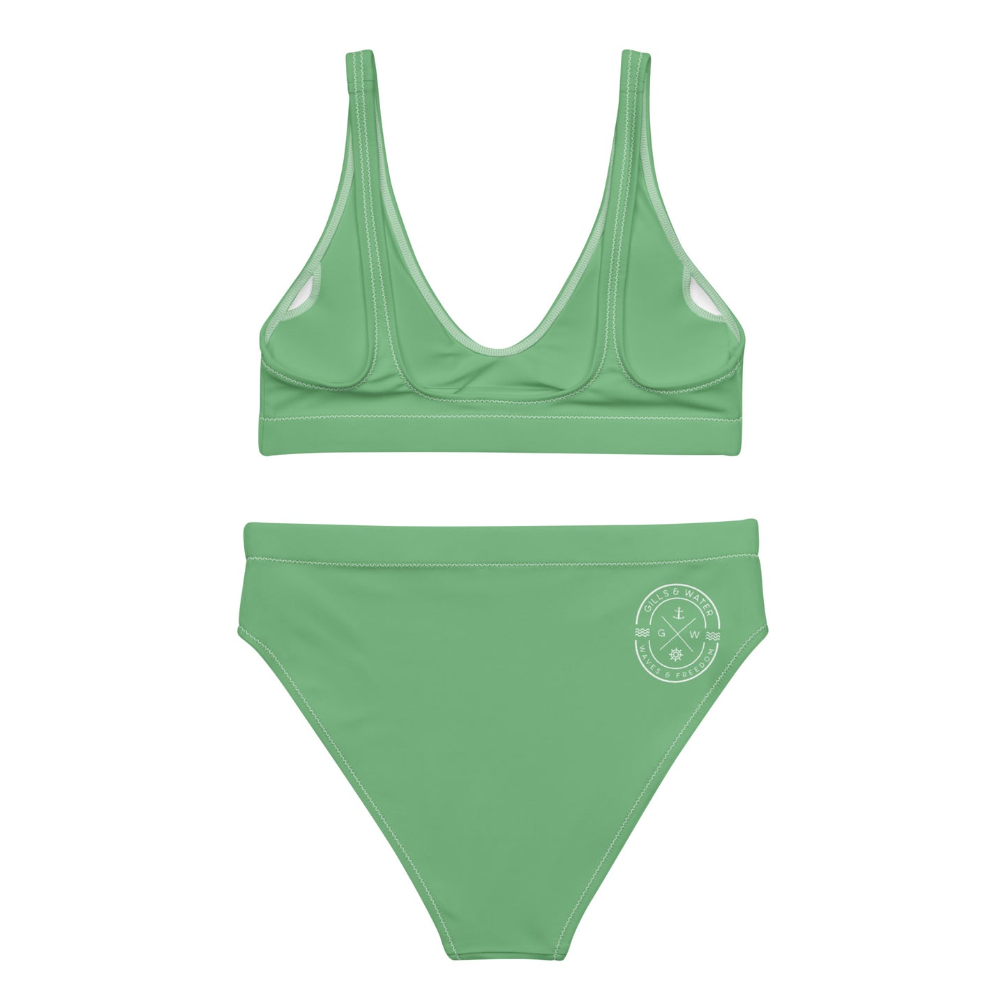 Oceanic Elegance: Gills and Water Bayleaf High-Waisted Bikini