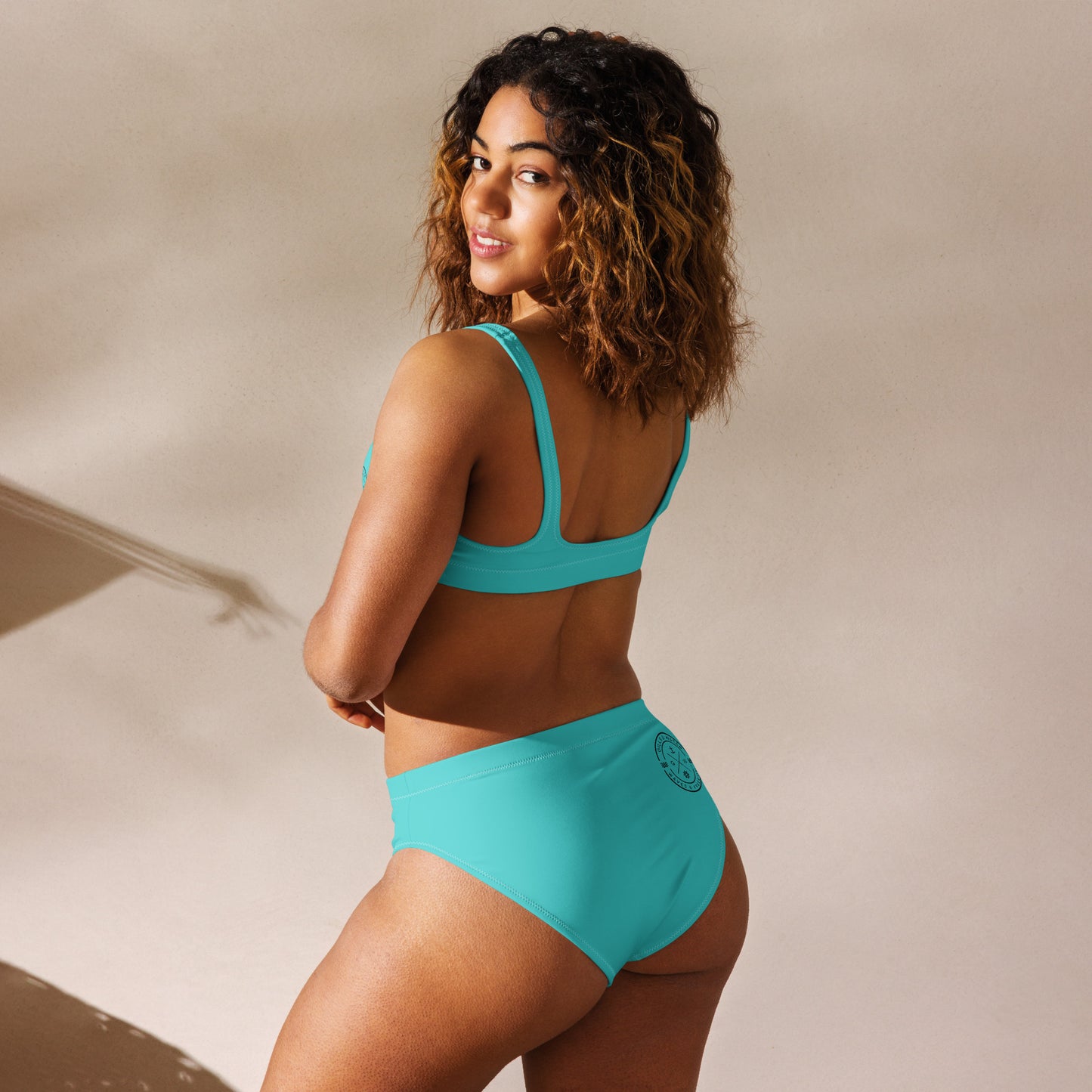 Oceanic Elegance: Gills and Water Turquoise high-waisted bikini