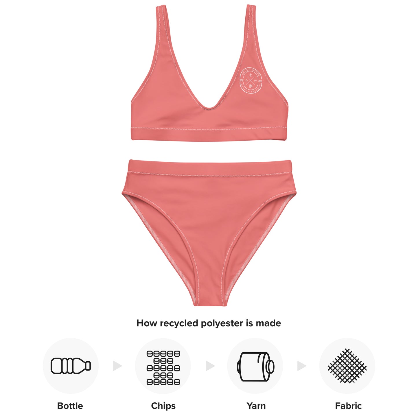 Oceanic Elegance: Gills and Water Salmon high-waisted bikini