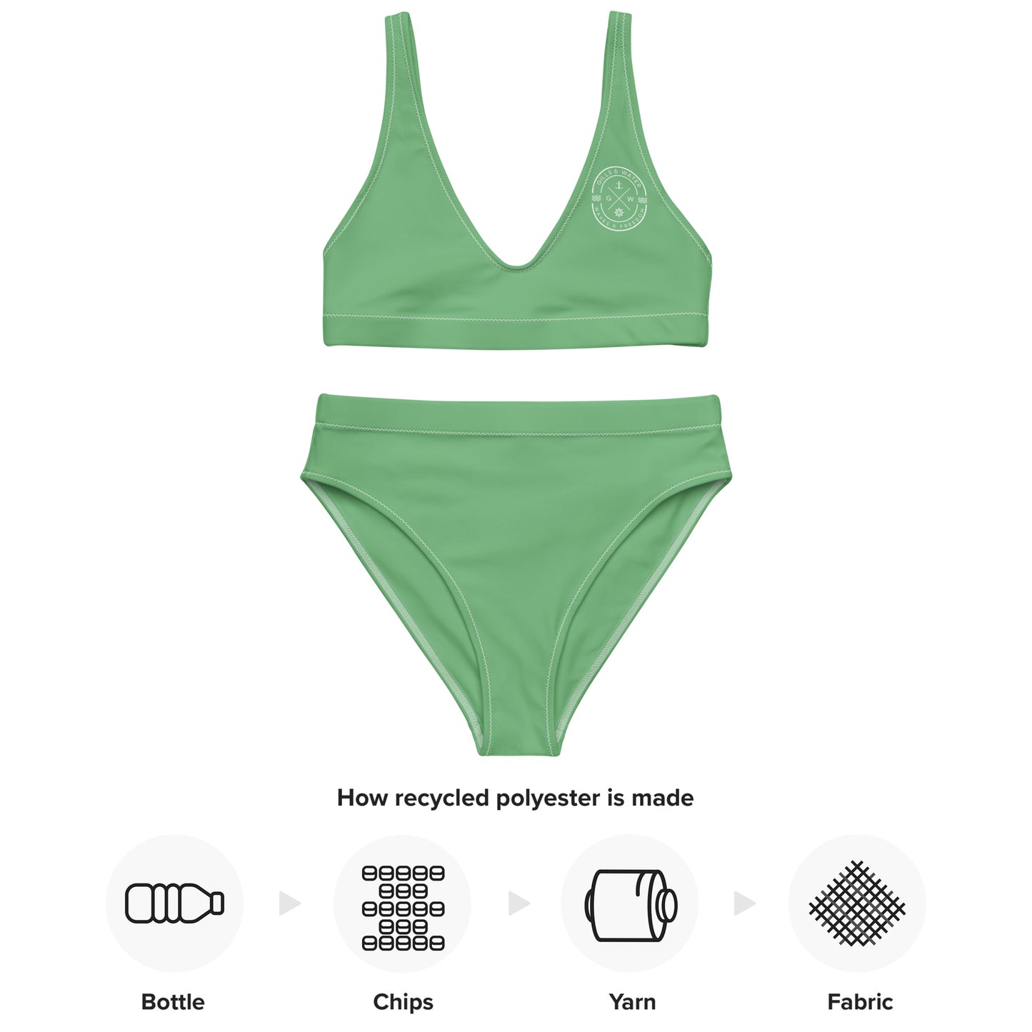 Oceanic Elegance: Gills and Water Bayleaf High-Waisted Bikini