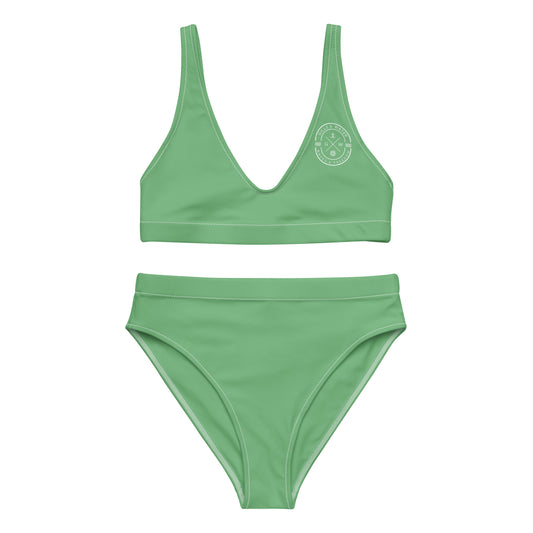 Oceanic Elegance: Gills and Water Bayleaf High-Waisted Bikini