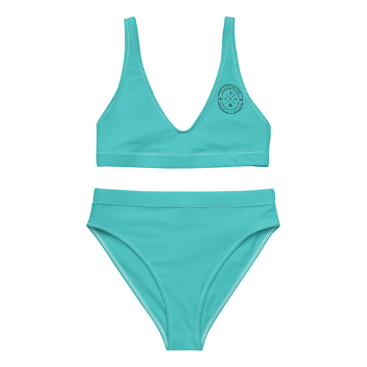 Oceanic Elegance: Gills and Water Turquoise high-waisted bikini