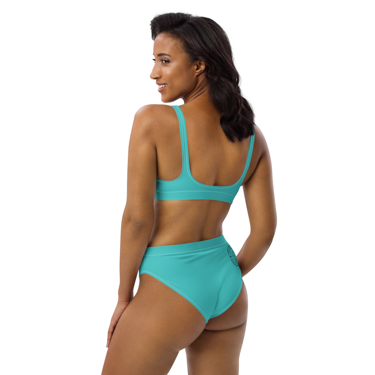 Oceanic Elegance: Gills and Water Turquoise high-waisted bikini