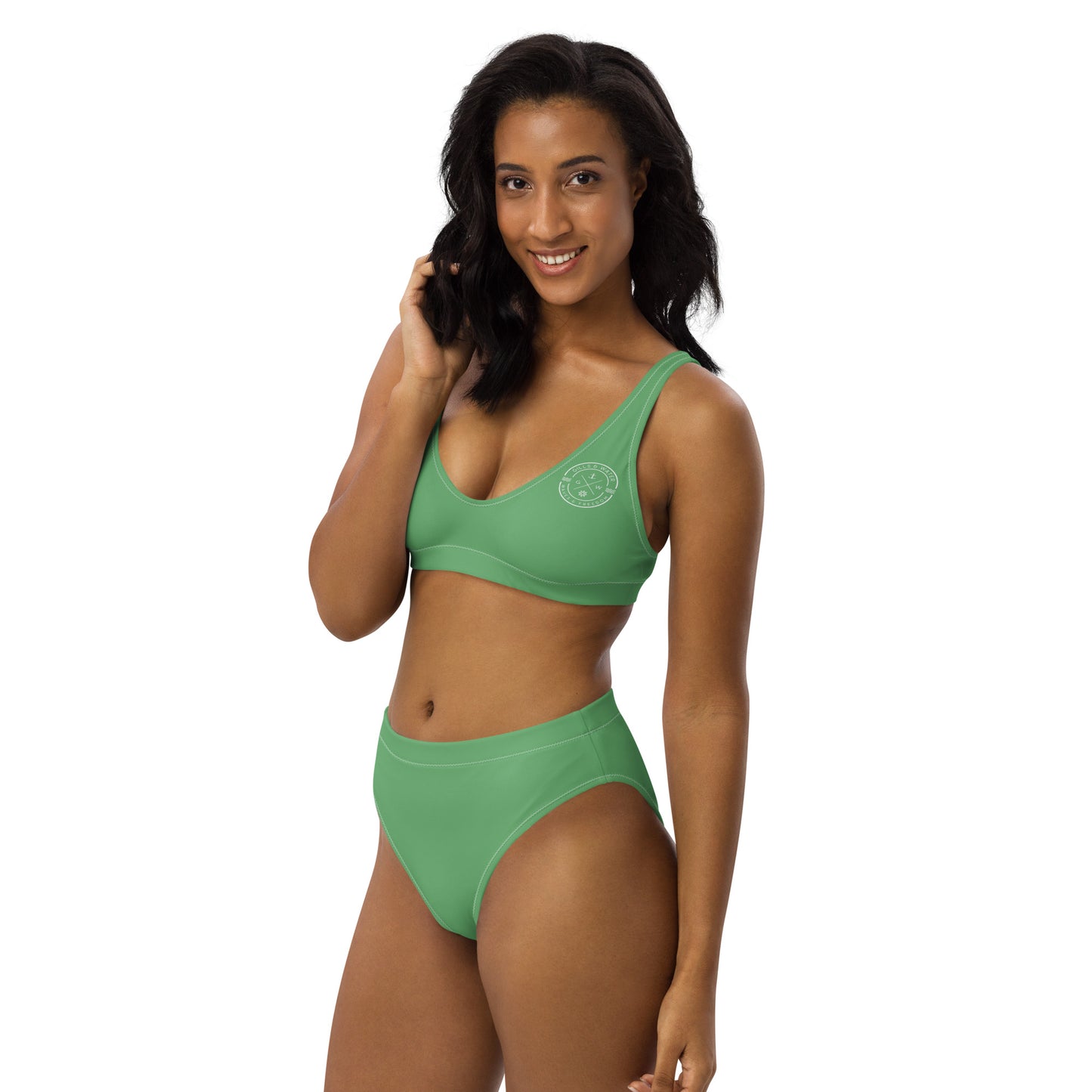 Oceanic Elegance: Gills and Water Bayleaf High-Waisted Bikini