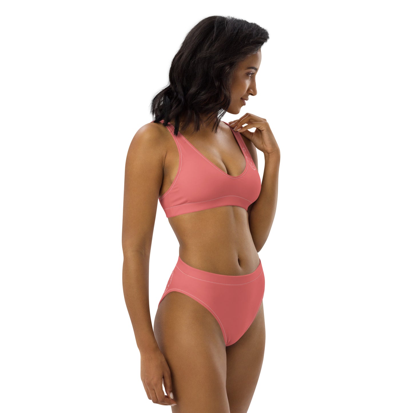 Oceanic Elegance: Gills and Water Salmon high-waisted bikini