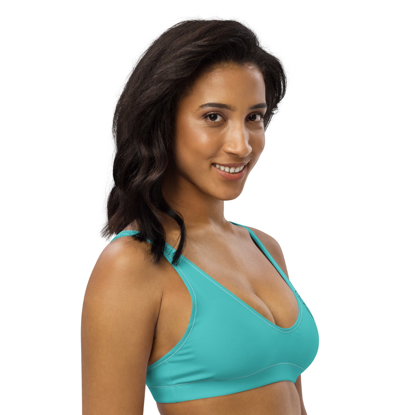 Oceanic Elegance: Gills and Water Turquoise padded bikini top