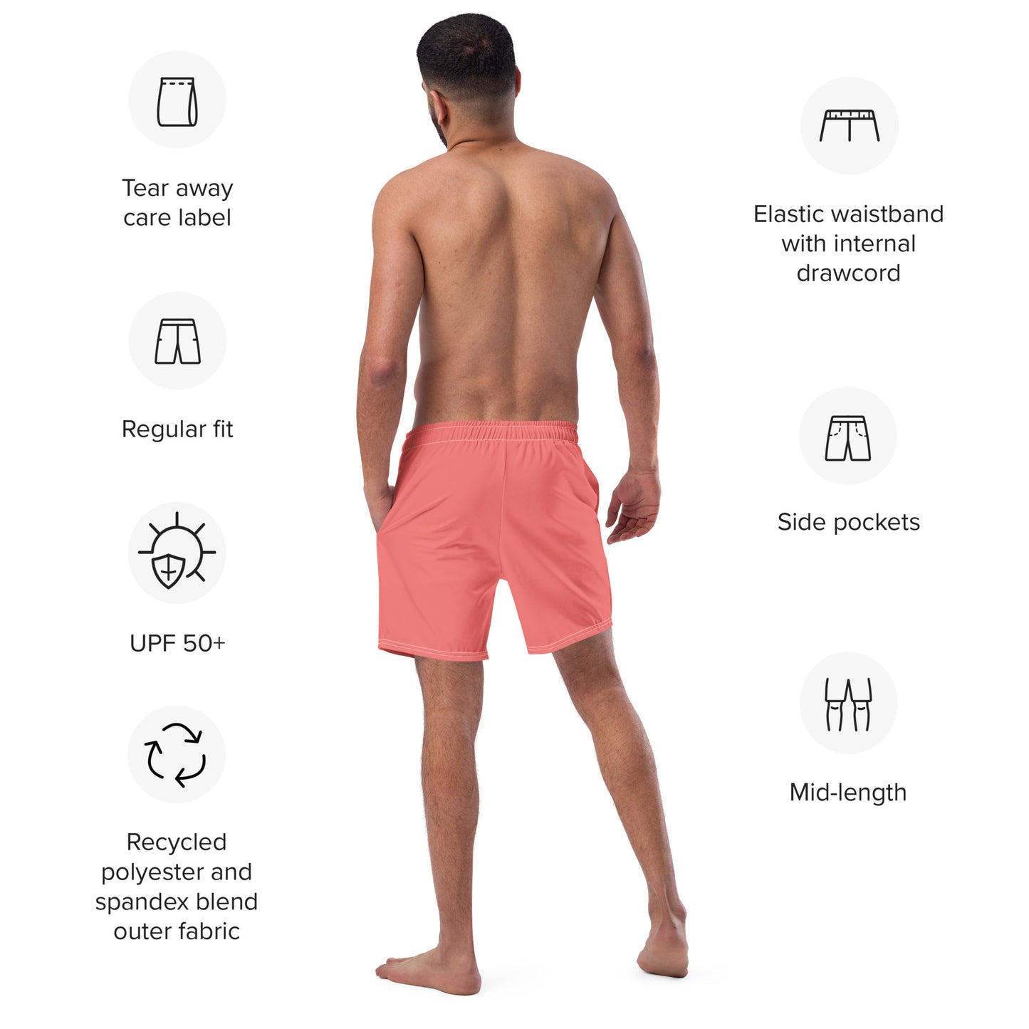 HydroWave: Gills and Water Men's Salmon Swim Trunks