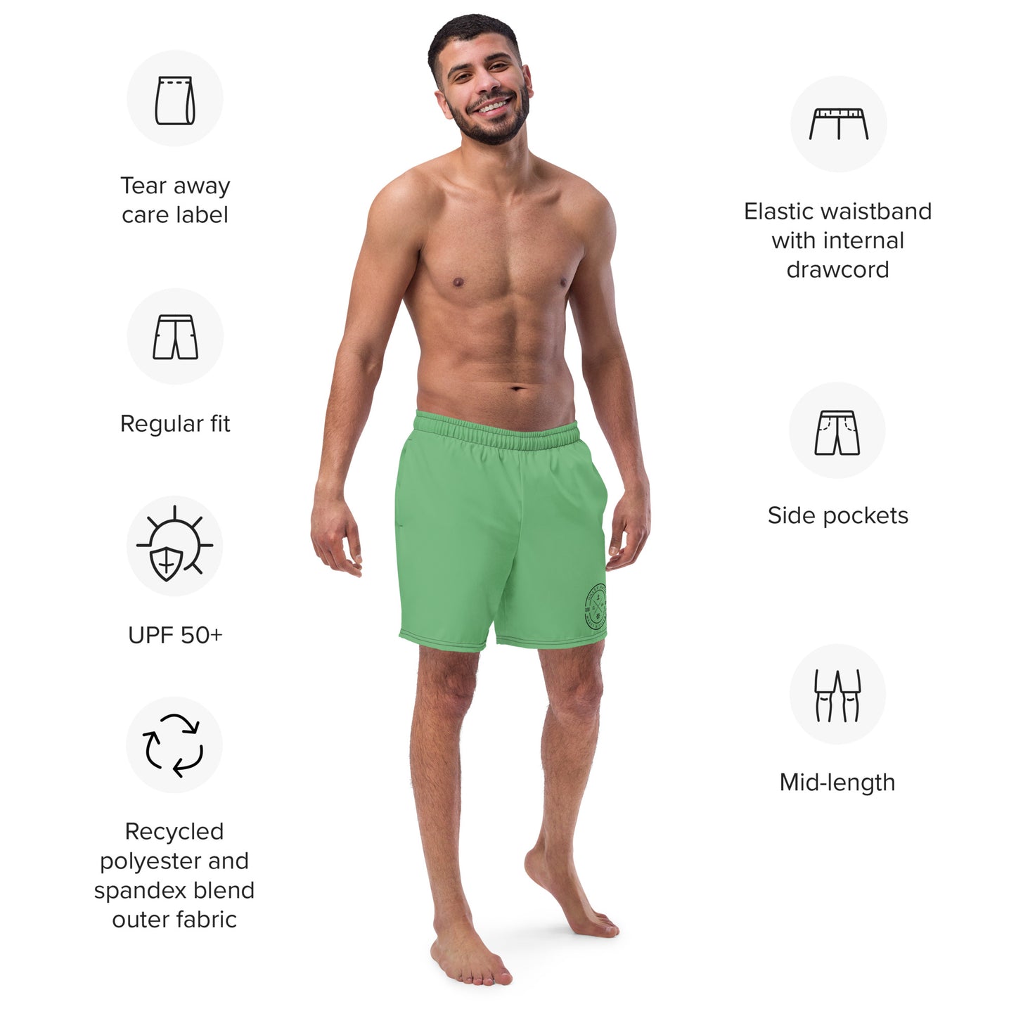 HydroWave: Gills and Water Men's Bayleaf Swim Trunks