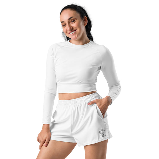 AquaFlex: Women's White Athletic Shorts by Gills & Water