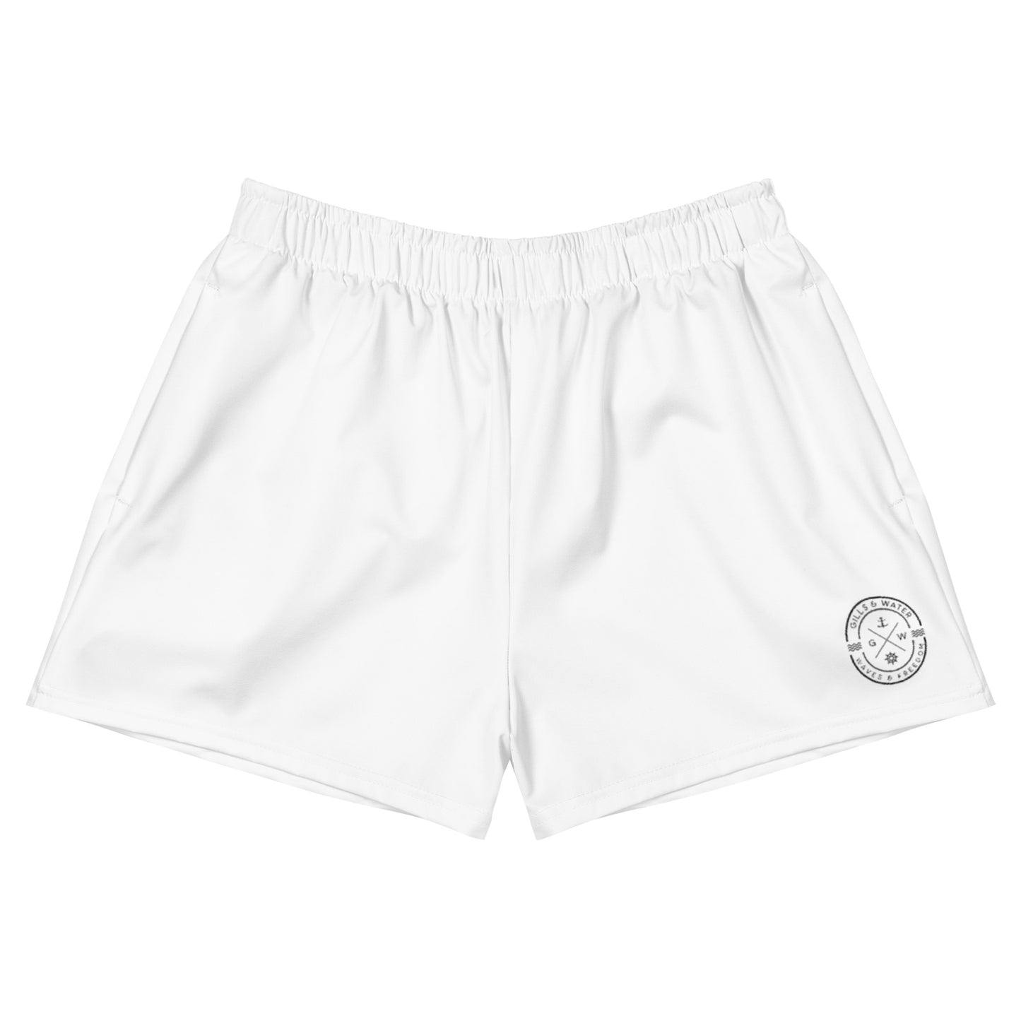 AquaFlex: Women's White Athletic Shorts by Gills & Water