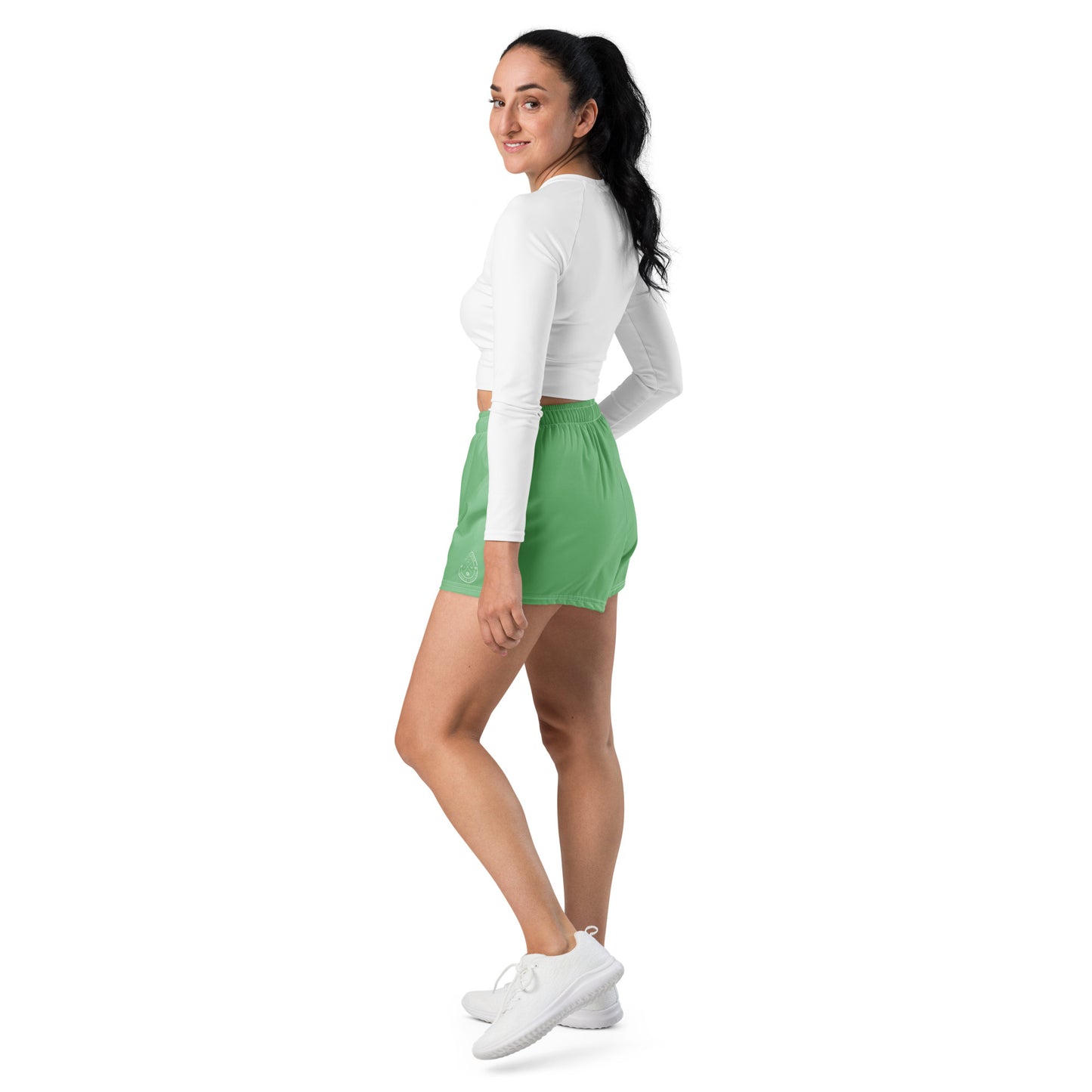 AquaFlex: Women's Green Athletic Shorts by Gills & Water