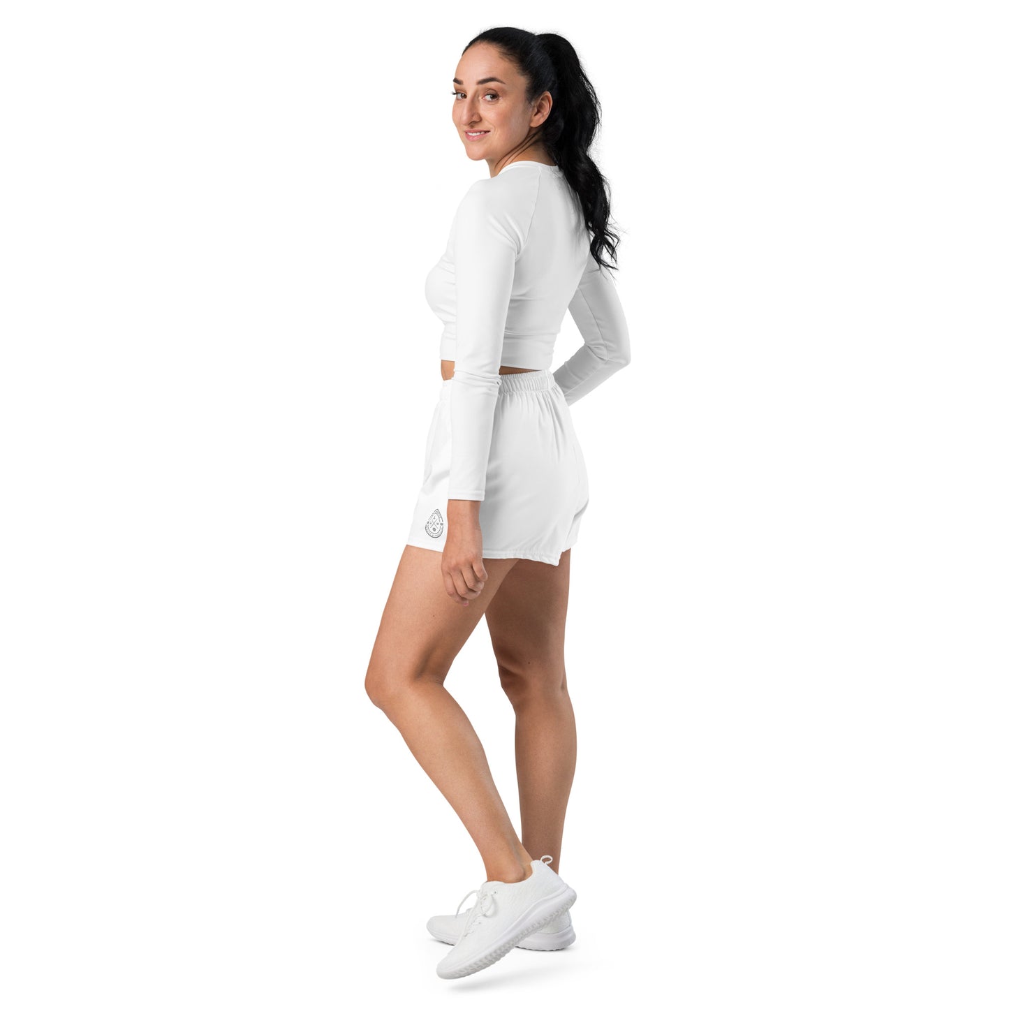 AquaFlex: Women's White Athletic Shorts by Gills & Water