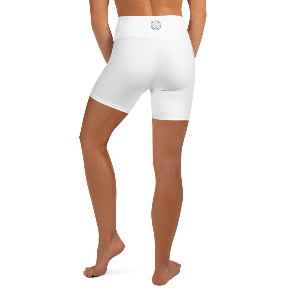 FluidFlow White Yoga Shorts by Gills & Water